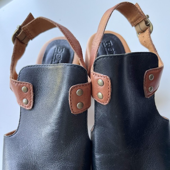 Born Sylvie Leather Sandal Black Brown Womens 10 Comfort - Picture 5 of 10